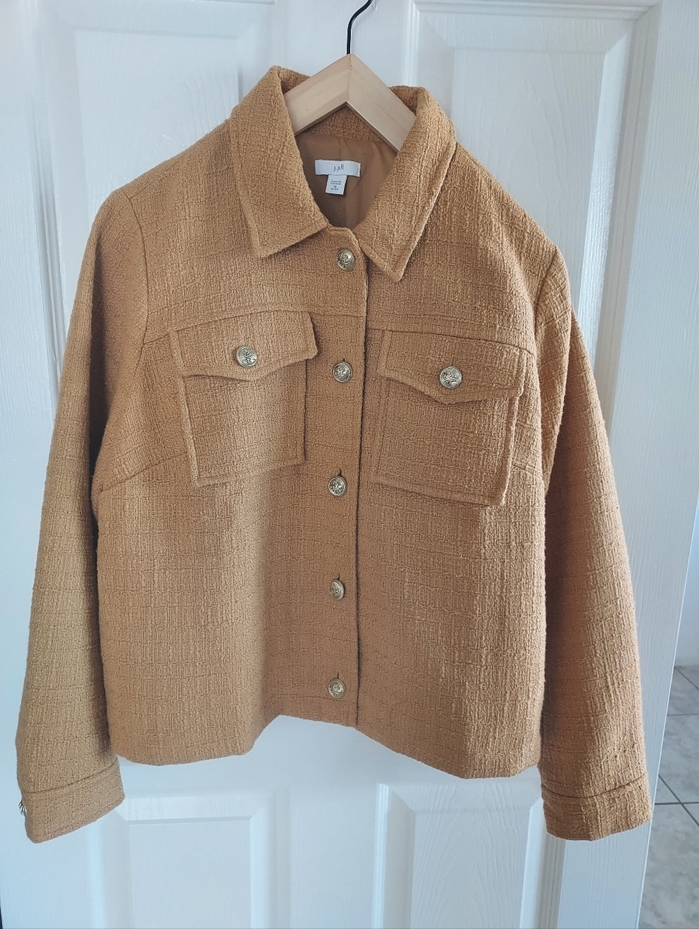 J.Jill Women's Textured Gold Lady Jacket NWOT
